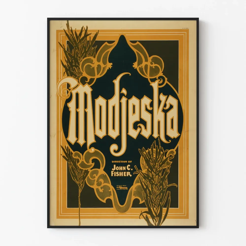 Vintagejuliste Modjeska suunnasta John C. Fisher – Retroseinän koriste