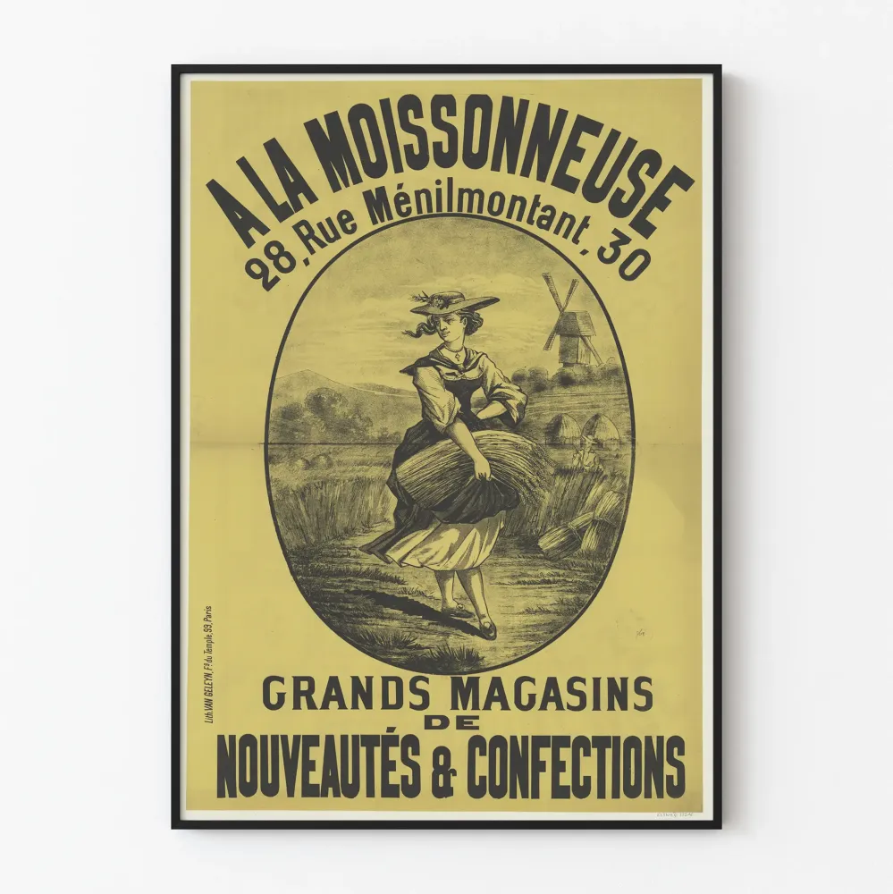 Vintagejuliste La Moissonneuse - Retro seinäkoristelu