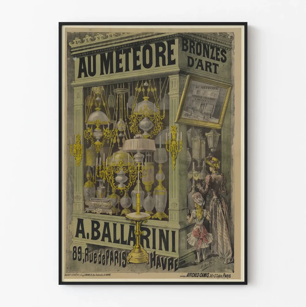 Vintagejuliste Au Météore Bronzés d'Art - tyylikäs seinäkoristelu