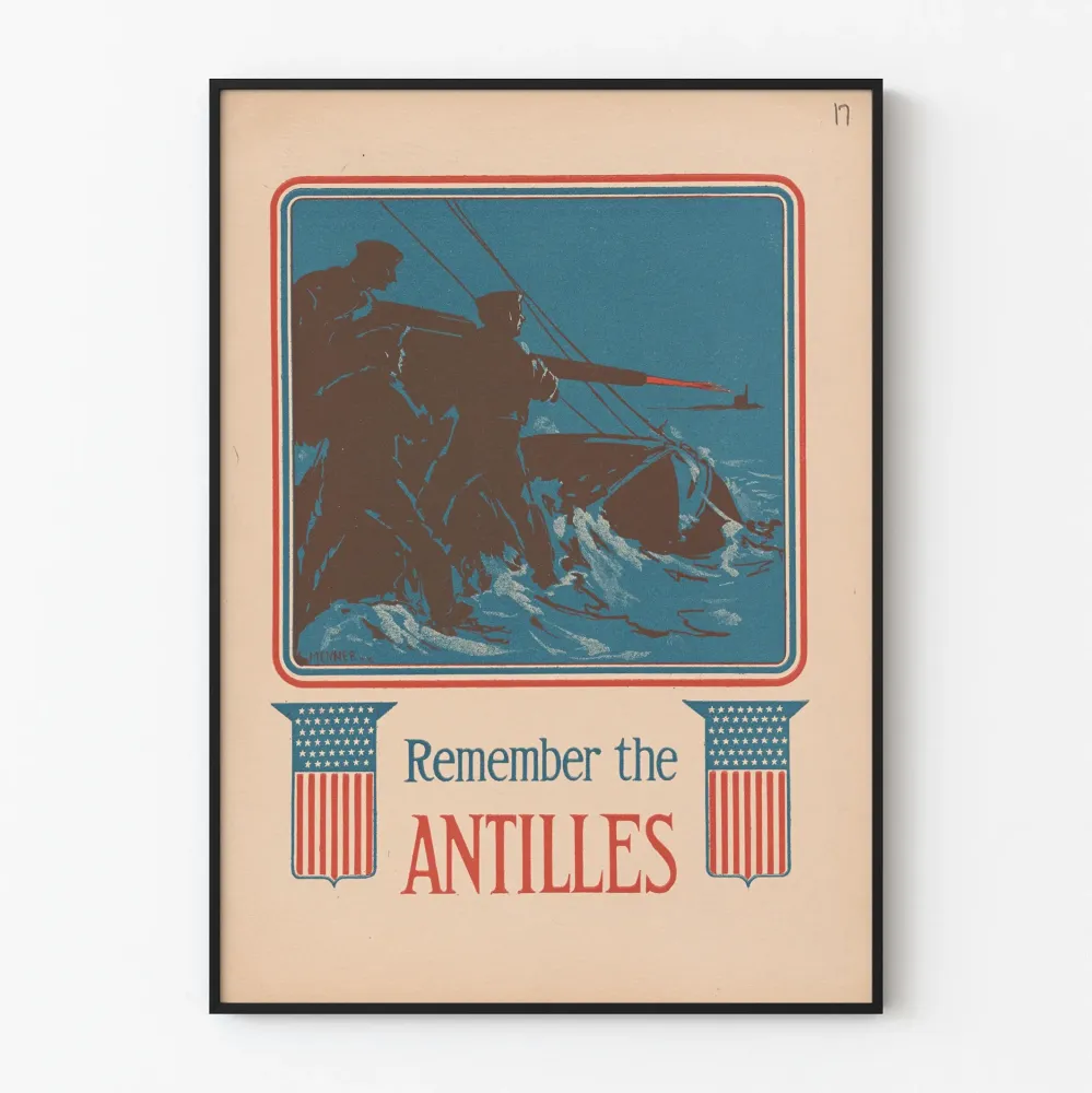Vintagejuliste « Muista Antillit » historialliseksi seinäkoristeeksi