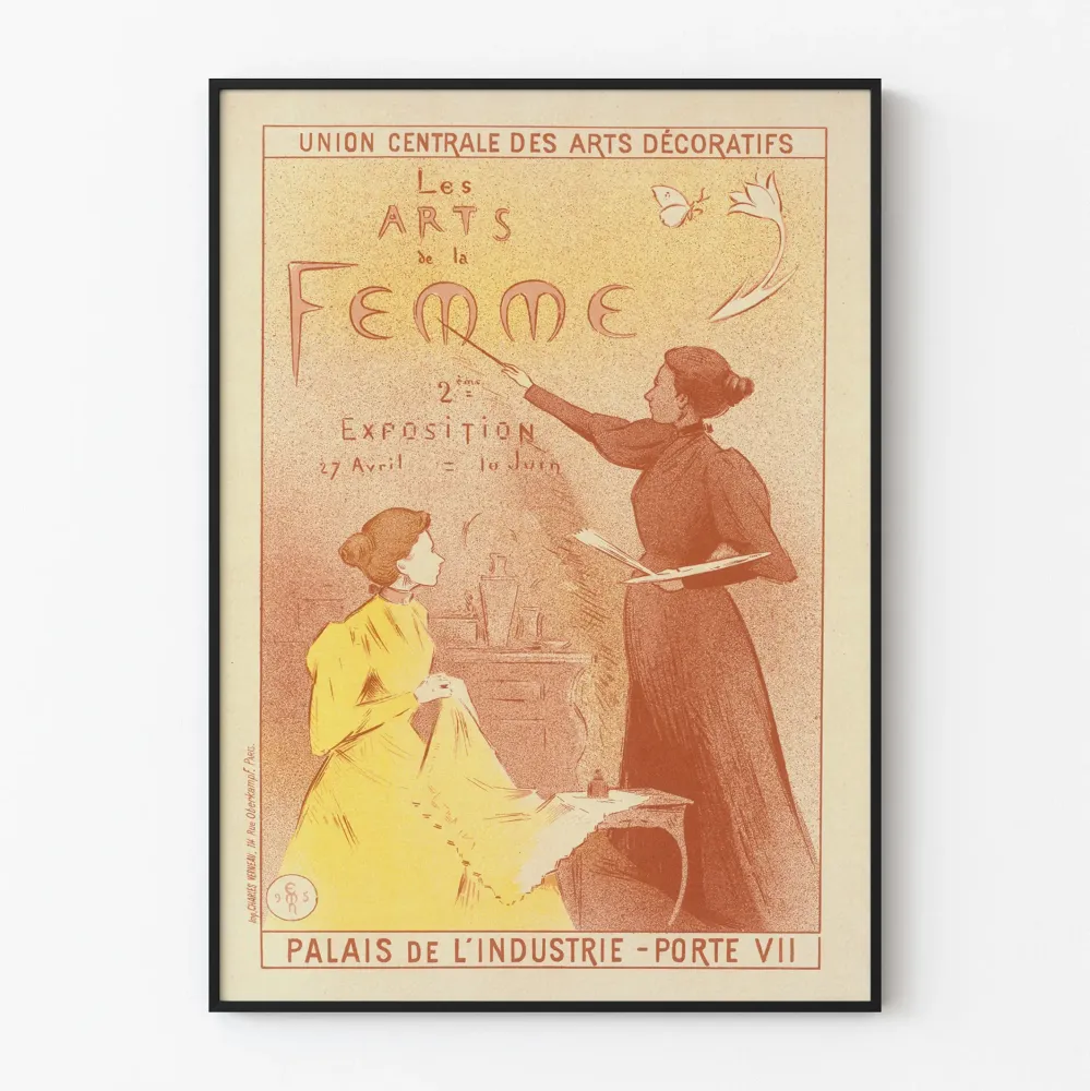 Vintagejuliste Naisen taiteet - Retroseinän koriste - Näyttely