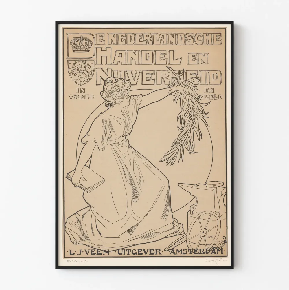 Vintagejuliste De Nederlandsche Handel en Nijverheid - Taiteellinen seinäkoristelu