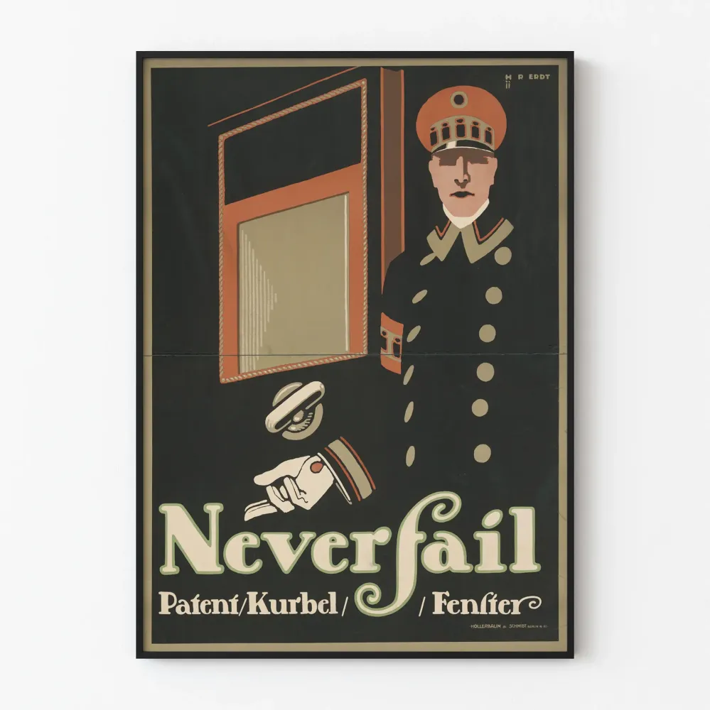 Vintagejuliste Neverfail Patent Kääntöventtiili seinäkoristeeksi