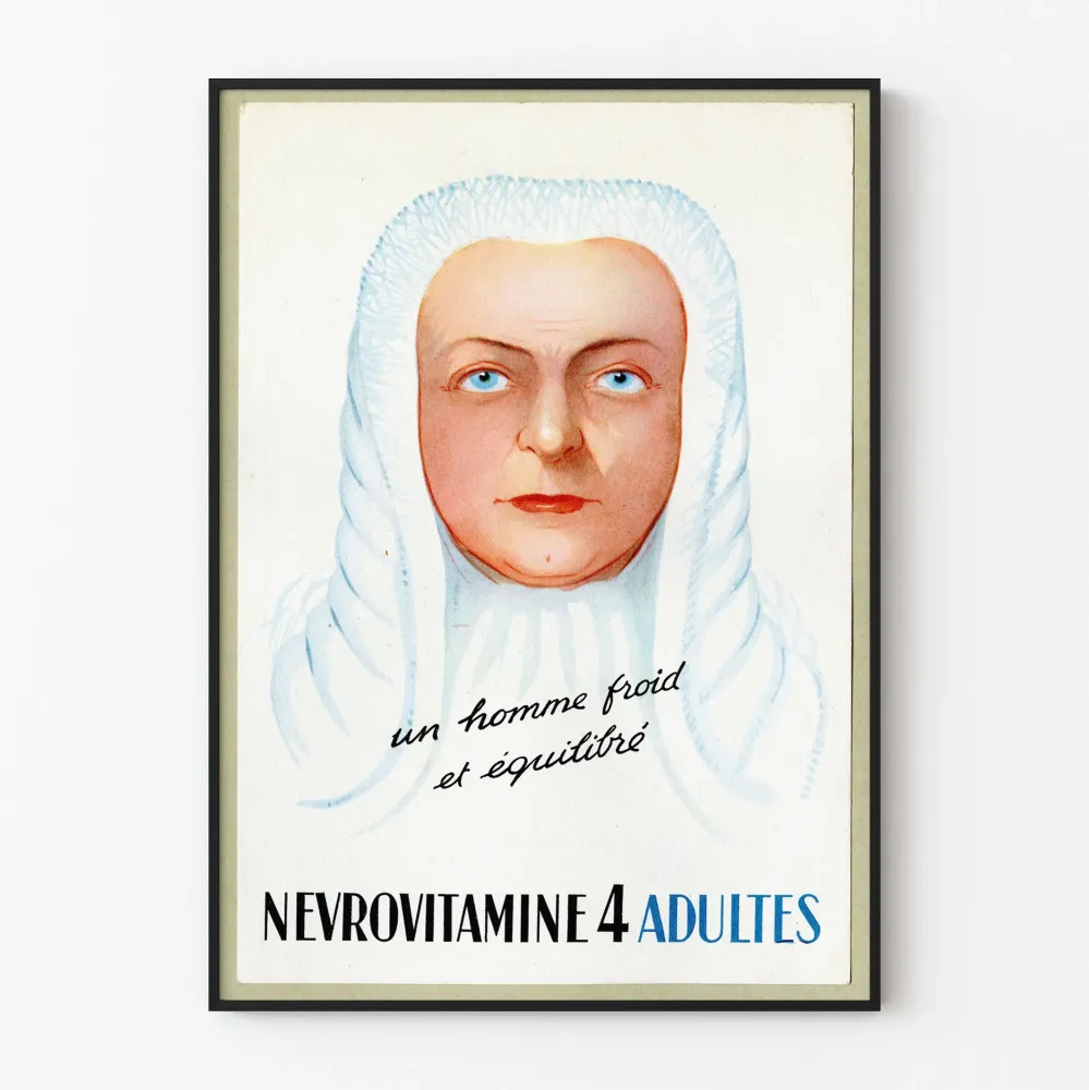 Vintagejuliste Nevrovitamiini 4 Aikuiselle - Retroseinän koriste