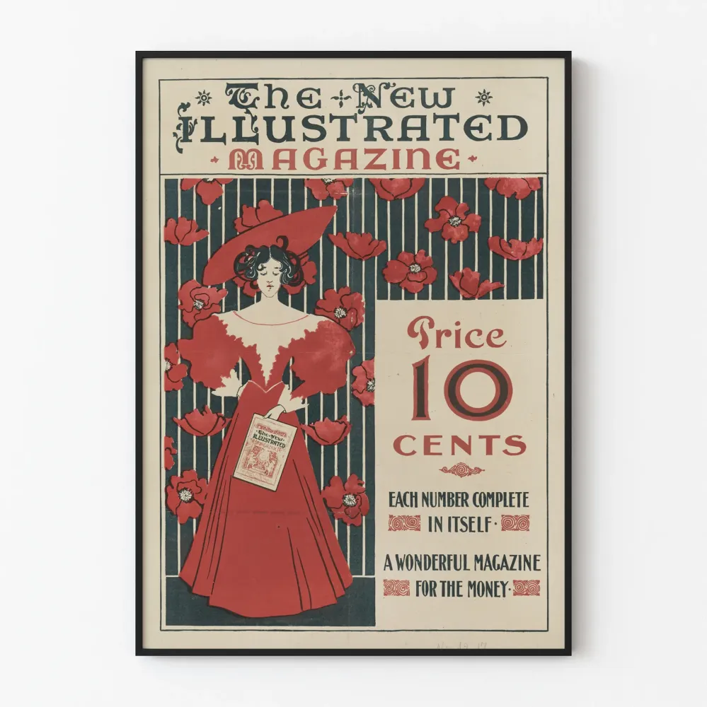 Vintagejuliste New Illustrated Magazine - Retroseinustakaluste