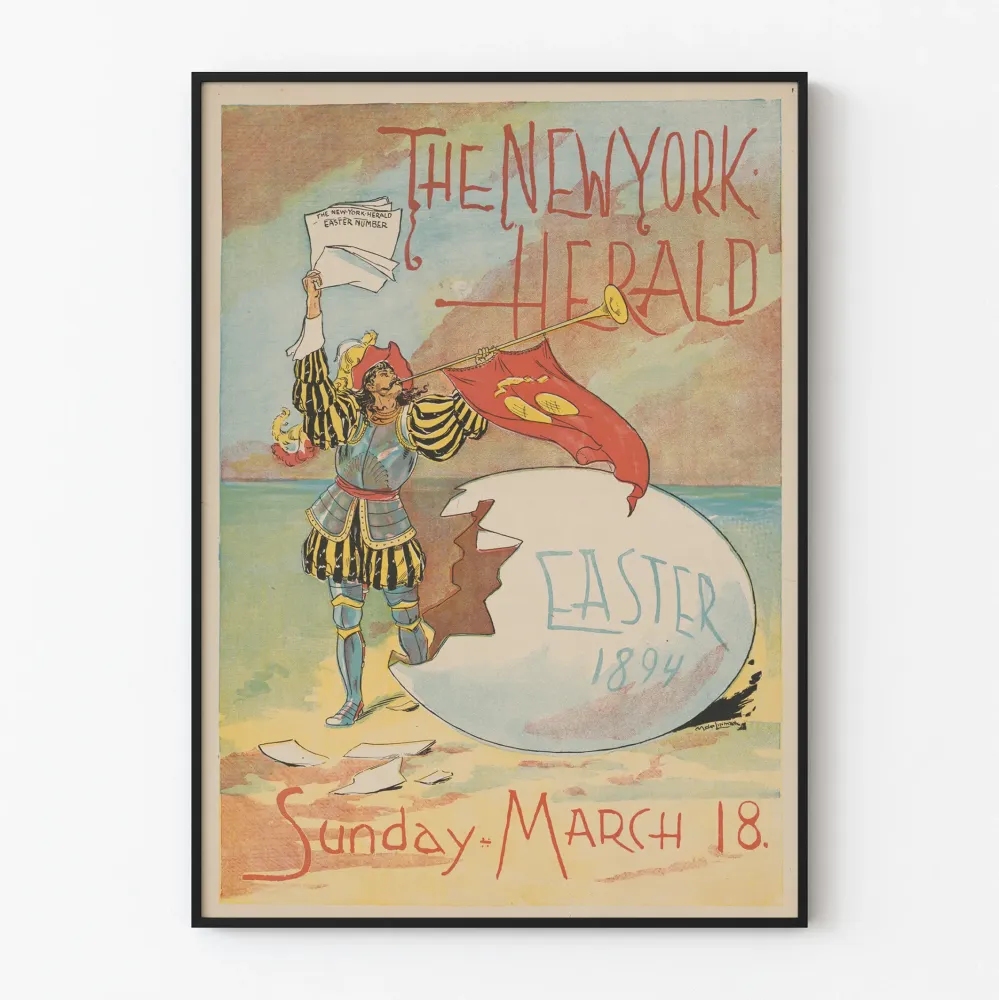 Vintagejuliste New York Herald Pääsiäinen 1894 - Retroseinäkkeilmaalaus