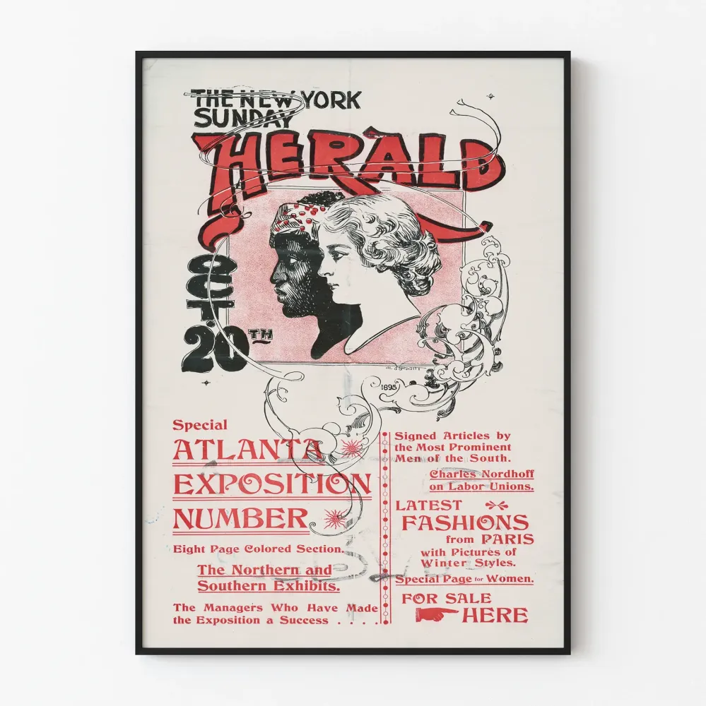 Vintagejuliste New York Sunday Herald - Erikoispainos Atlanta-näyttely 1895