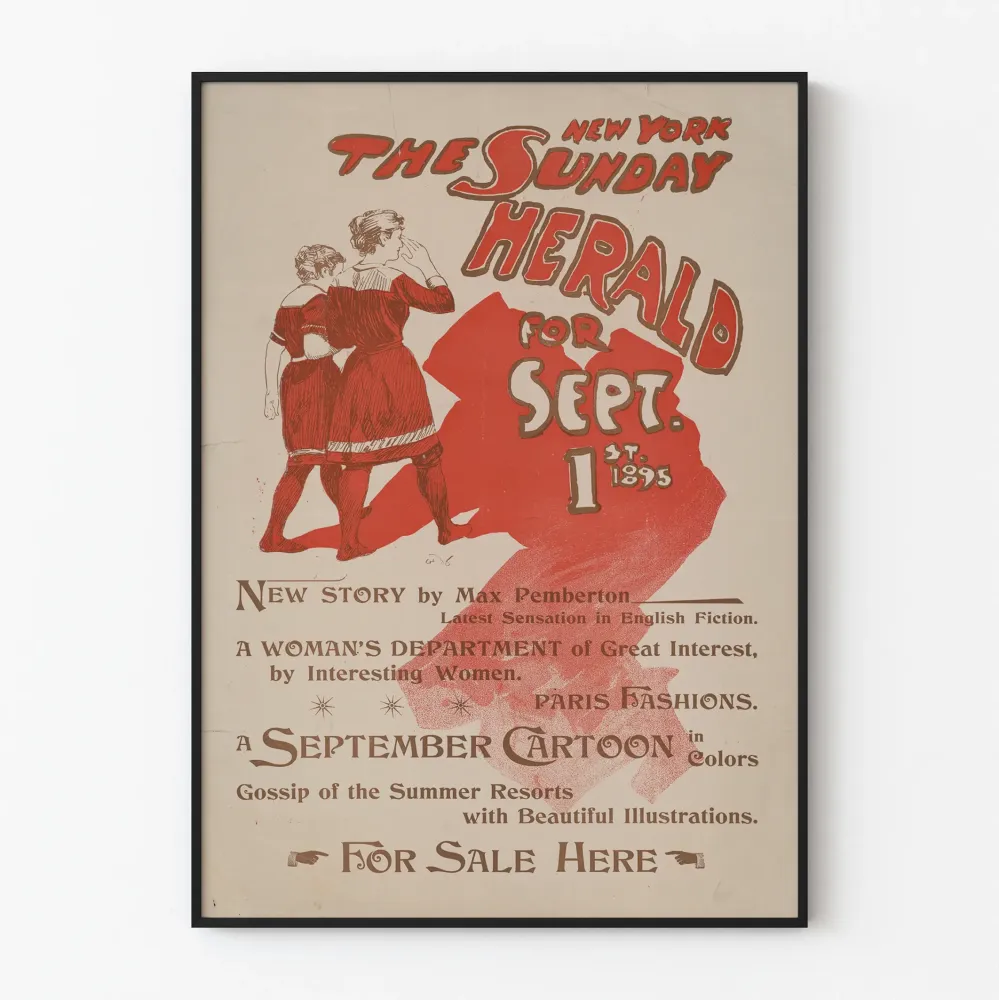 Vintagejuliste New York Sunday Herald - 1. syyskuuta 1895