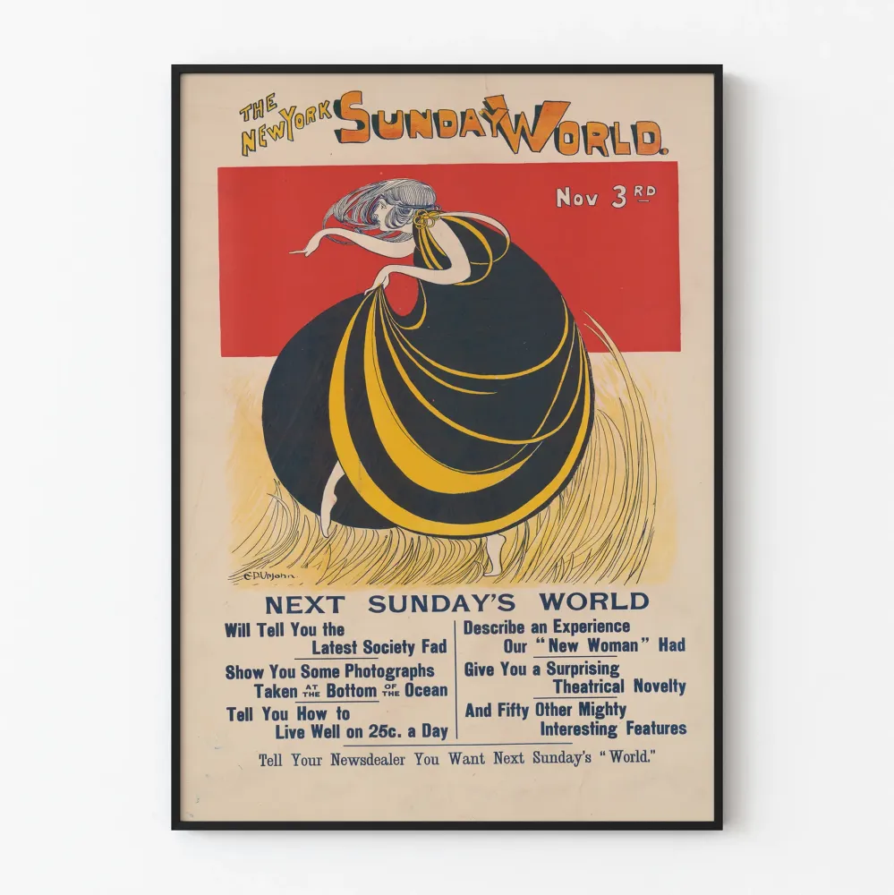 Vintagejuliste New York Sunday World - 3. marraskuuta painos