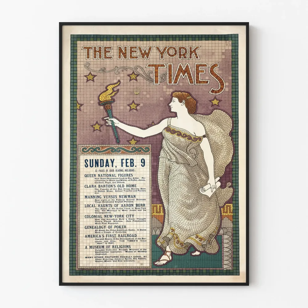 Vintagejuliste New York Times - Painos 9. helmikuuta