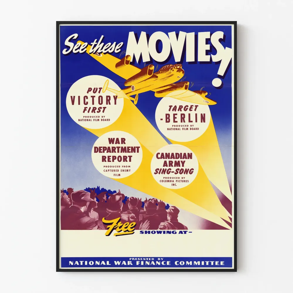 Vintagejuliste Näitä elokuvia - Historiallinen elokuvateatterin seinäkoristelu
