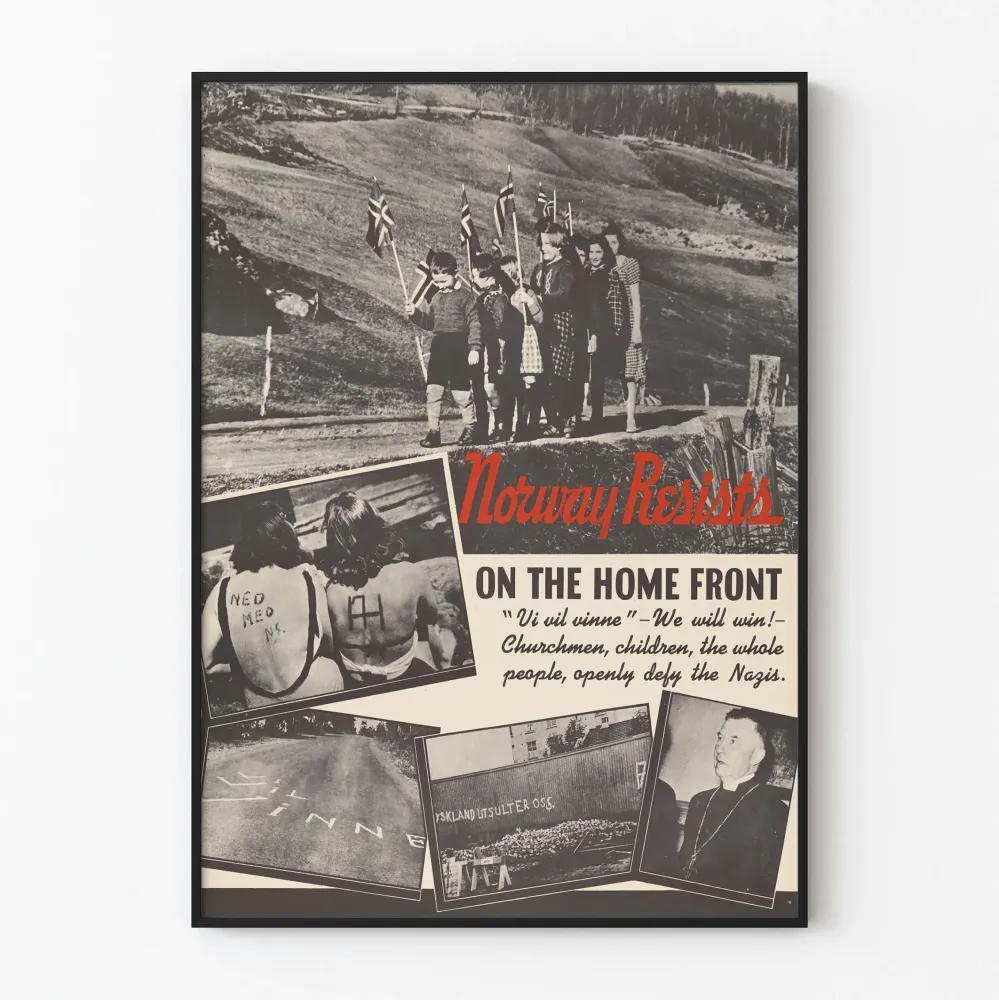 Vintagejuliste « Norja vastustaa kotirintamalla » - Vastustus ja toivo Norjassa
