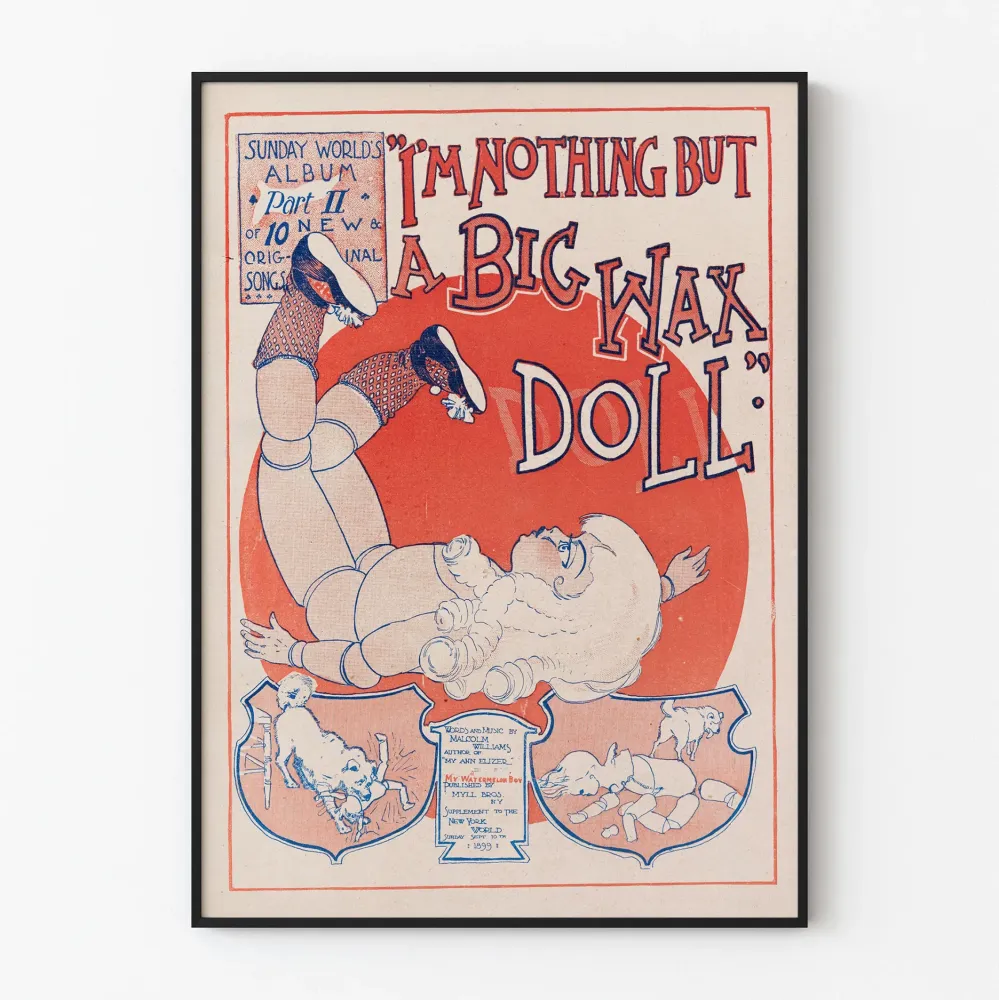 Vintagejuliste I'm Nothing But Big Wax Doll - Taiteellinen seinäkoristelu