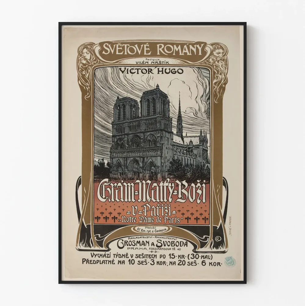 Vintagejuliste Notre Dame de Paris Victor Hugo