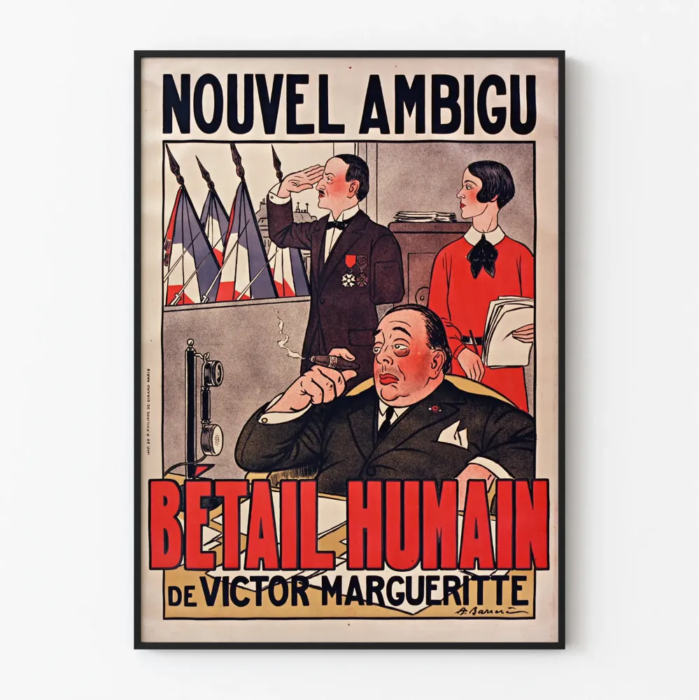 Vintagejuliste Nouvel Ambigu Ihmiskarja Victor Margueritte