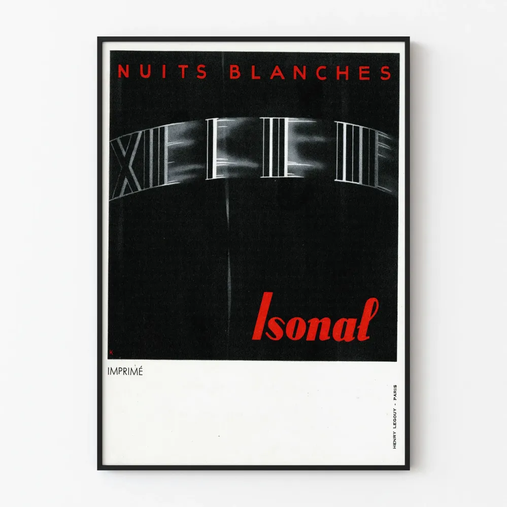 Vintagejuliste Nuits Blanches Isonal - Graafinen seinäkoriste