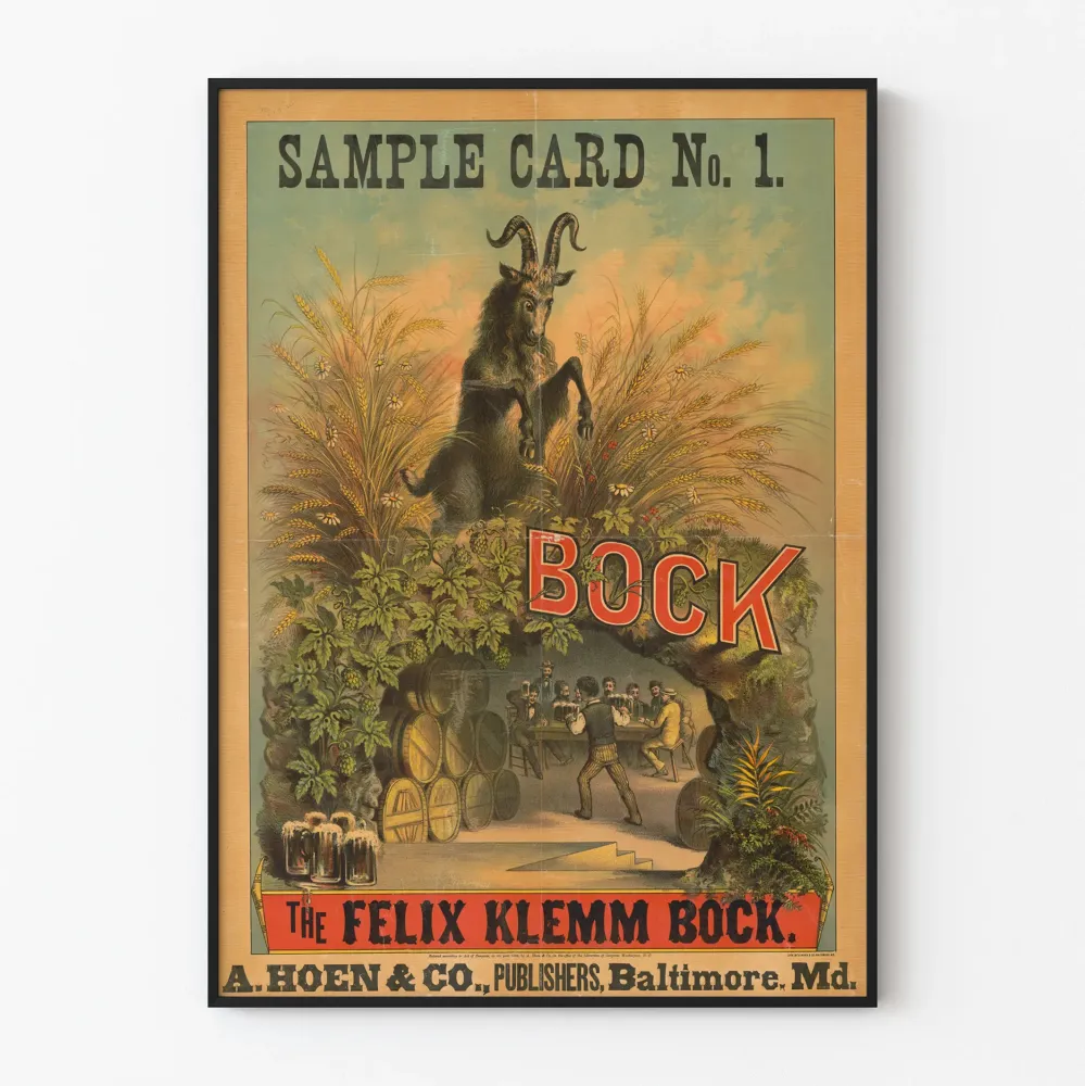 Vintagejuliste Näytekortti nro 1 Bock Felix Klemm seinäkoristeeksi retrotyyliin