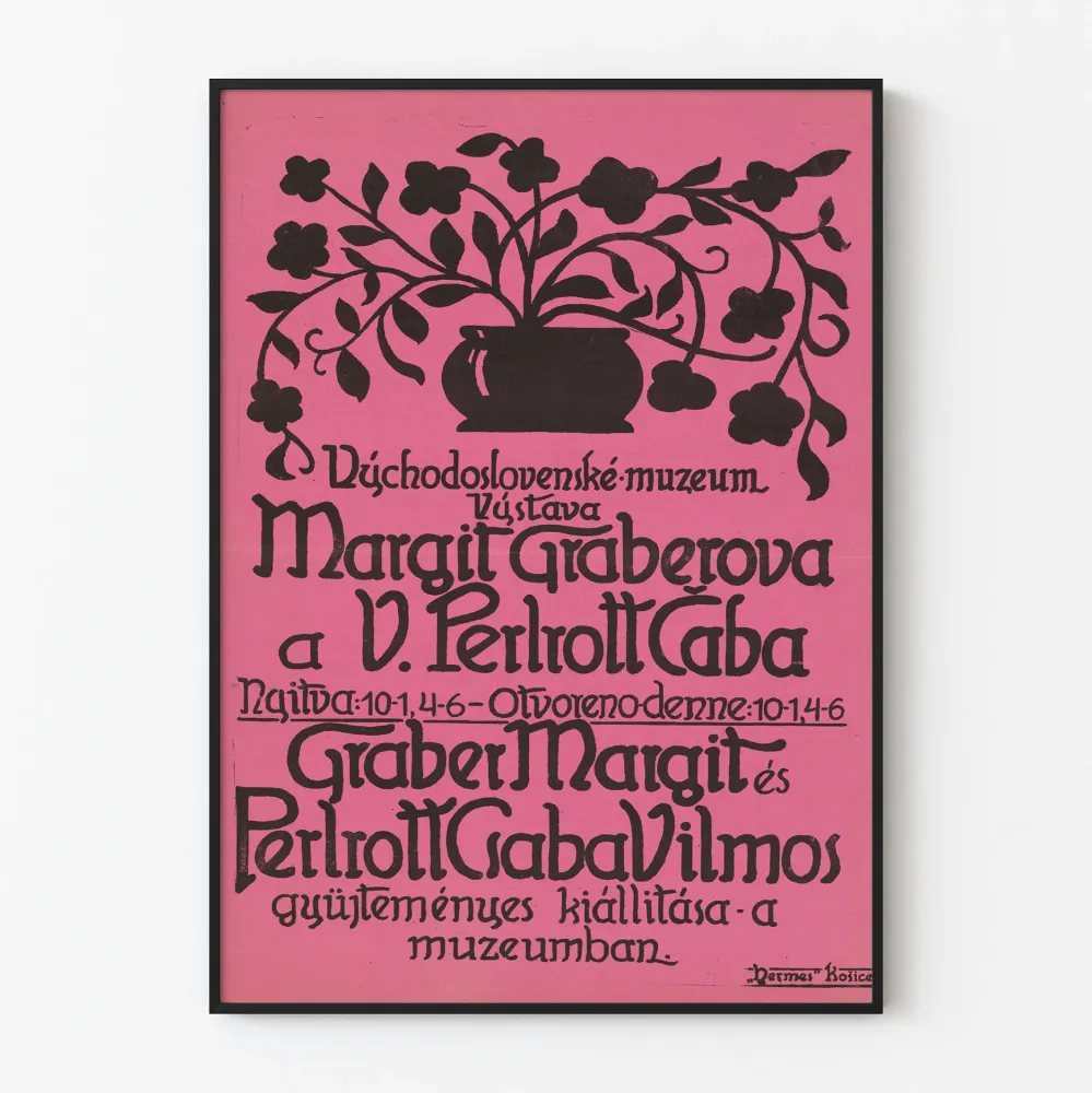 Vintagejuliste näyttelystä Margit Graberova ja V. Perlrott Caba