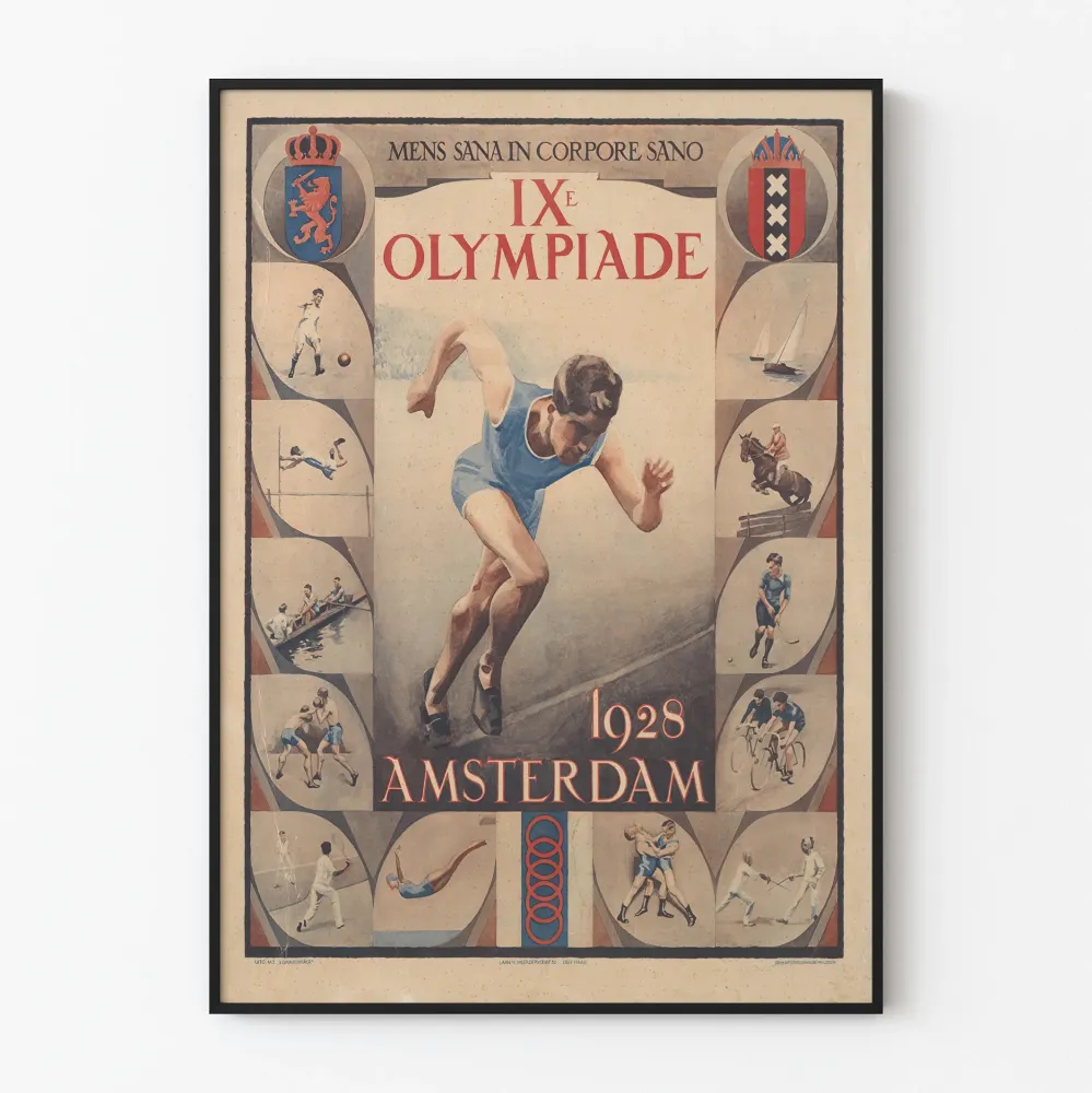 Vintagejuliste IX. Olympialaiset Amsterdam 1928 urheilu ja yleisurheilu