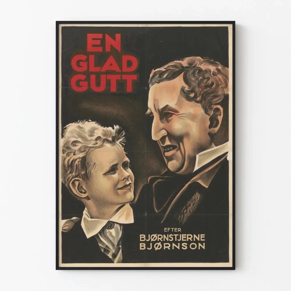 Vintagejuliste Onnellinen poika Bjørnstjerne Bjørnsonilta