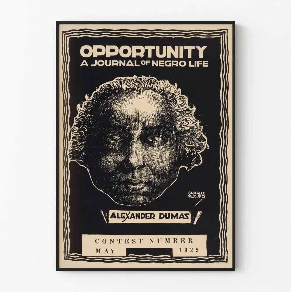Vintagejuliste Opportunity - Mustan elämän lehti, Alexander Dumasin muotokuva 1925