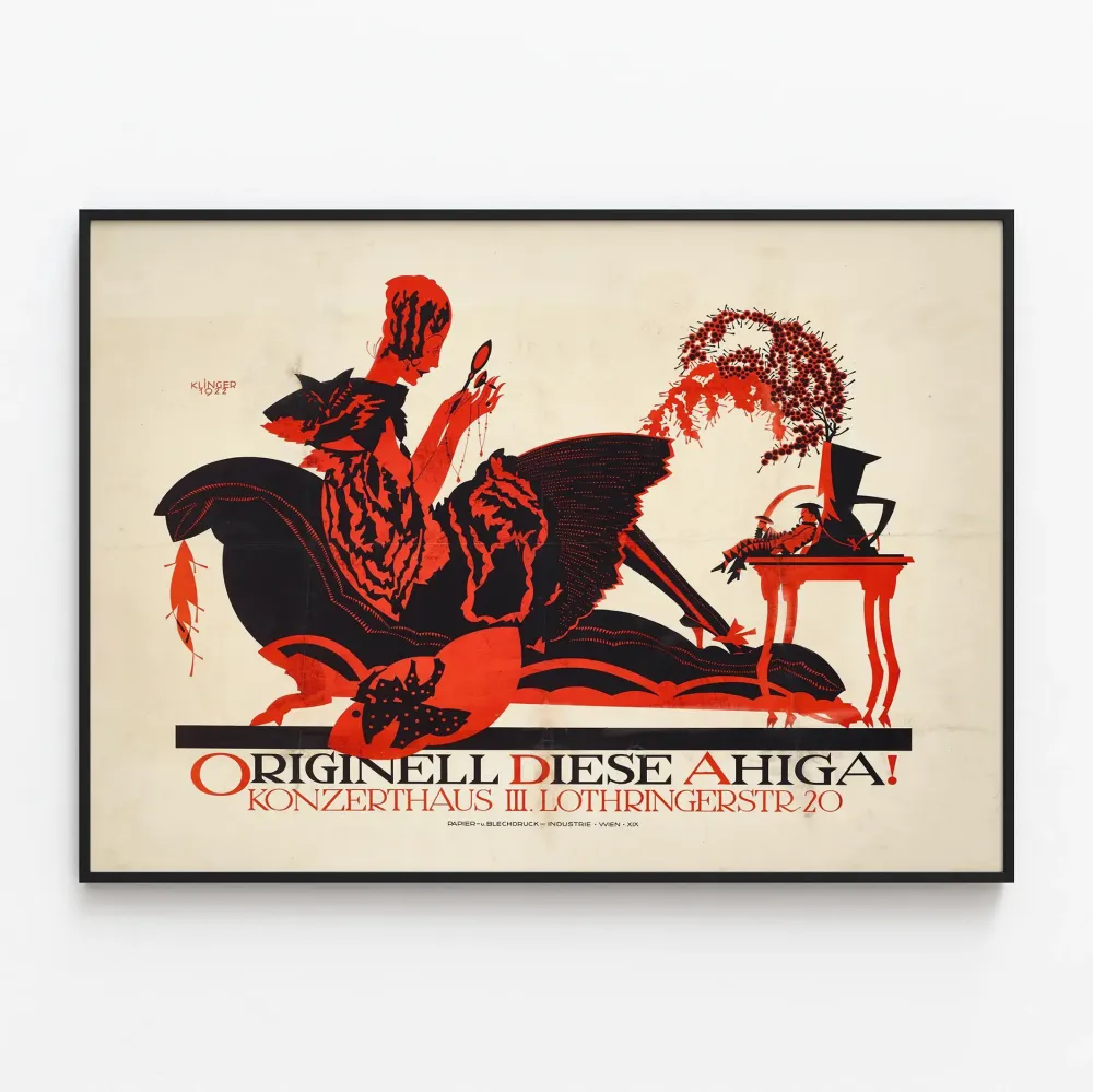 Vintagejuliste Originell Diese Ahiga par Klinger 1922