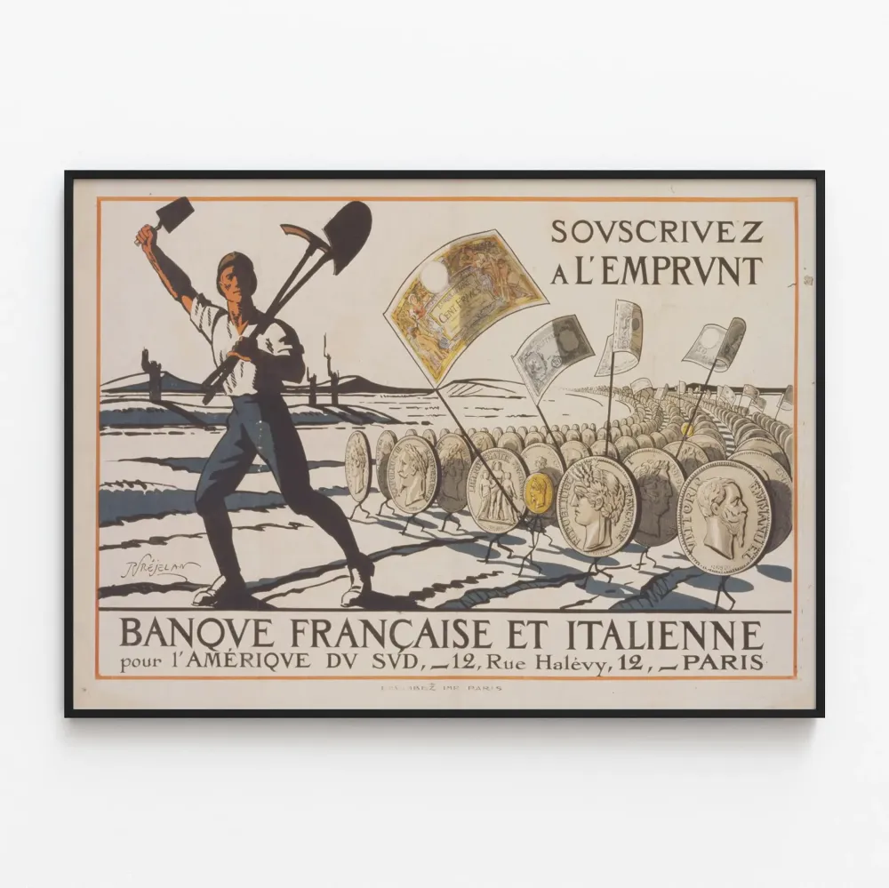 Vintagejuliste Osallistu Ranskan ja Italian pankin lainaan