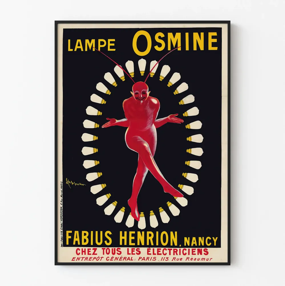 Vintagejuliste Osmine-lampusta – Retrovalaiseva seinäkoriste