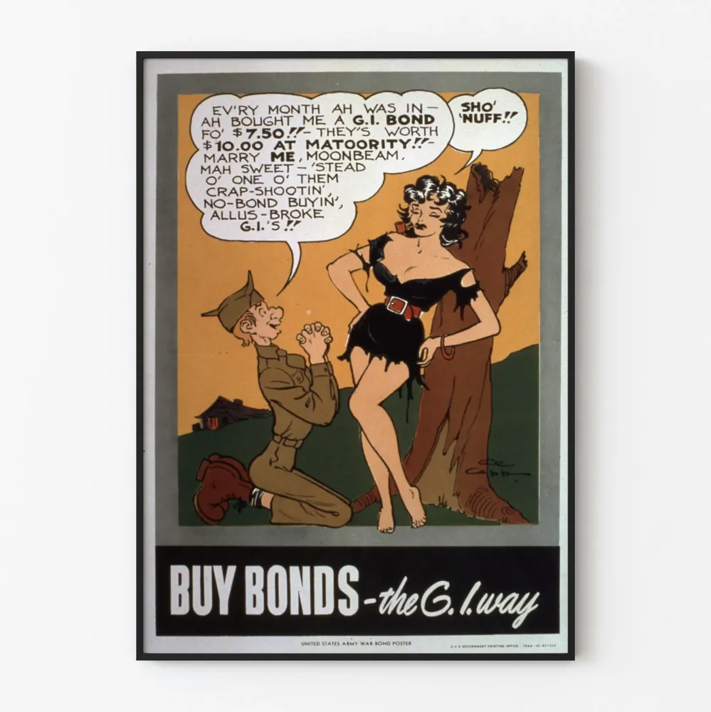 Vintagejuliste Osta Velkakirjat - Seinäsisustus G.I. Bond
