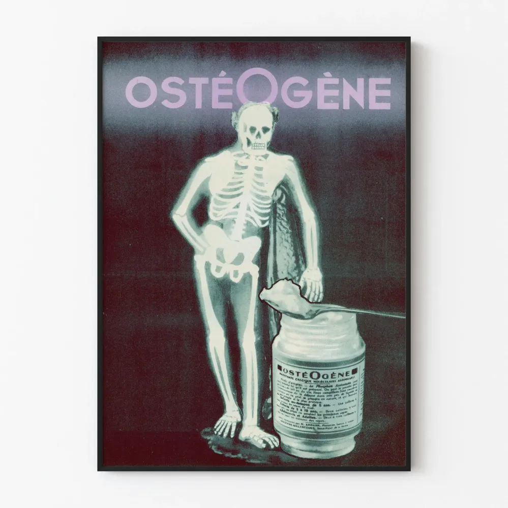Vintagejuliste Ostéogène - Seinän koristelu lääketieteeseen ja terveyteen