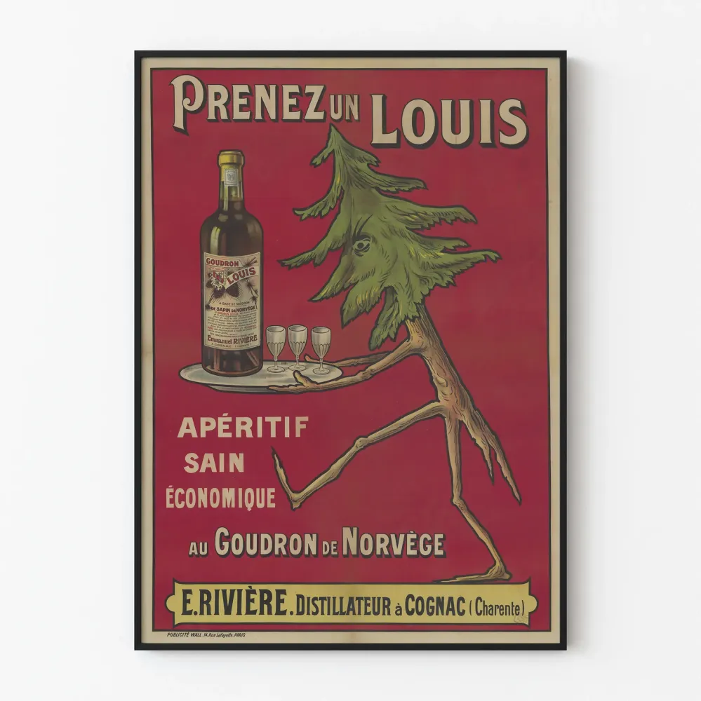 Vintagejuliste Ota Louis - Norjan tervapohjainen aperitiivi