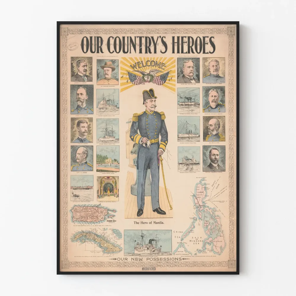 Vintagejuliste Our Country's Heroes - Historiallinen seinäkoriste