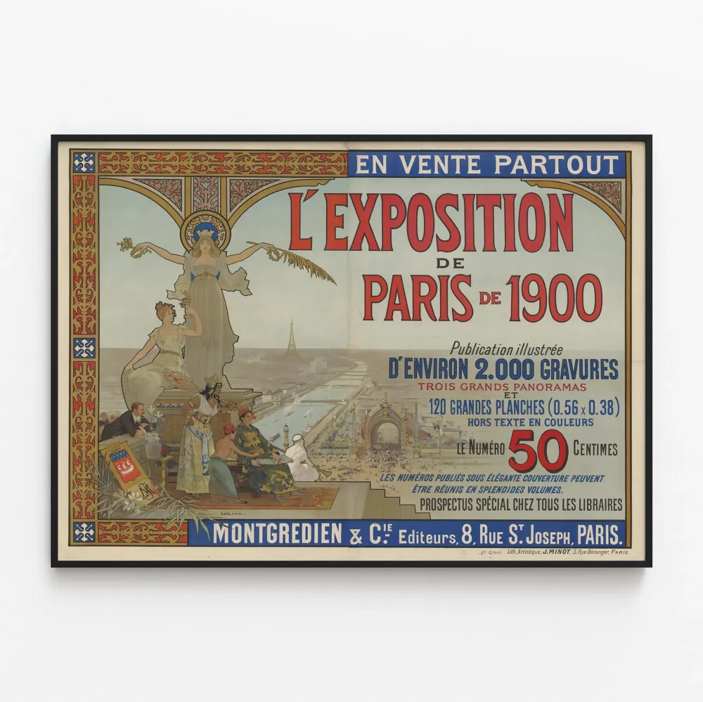 Vintagejuliste Pariisin 1900 näyttely - Aikakauden koristejuliste