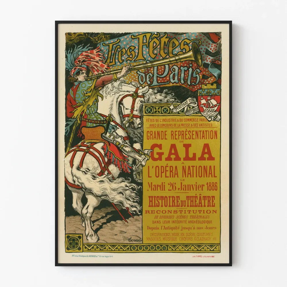 Vintagejuliste Pariisin juhlat - Suuri gaalaisnäytös 1886