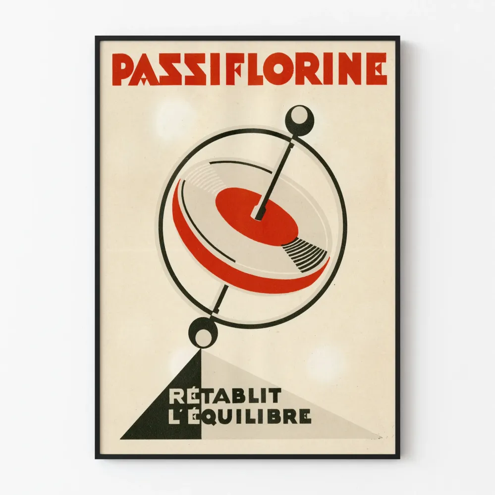 Vintagejuliste Passiflorine palauttaa tasapainon - graafinen seinäkoriste