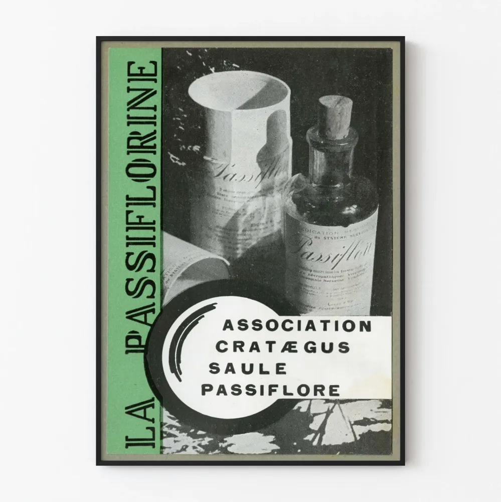 Vintagejuliste La Passiflorine - Retro kasvi- ja luonnonaiheinen seinäkoriste
