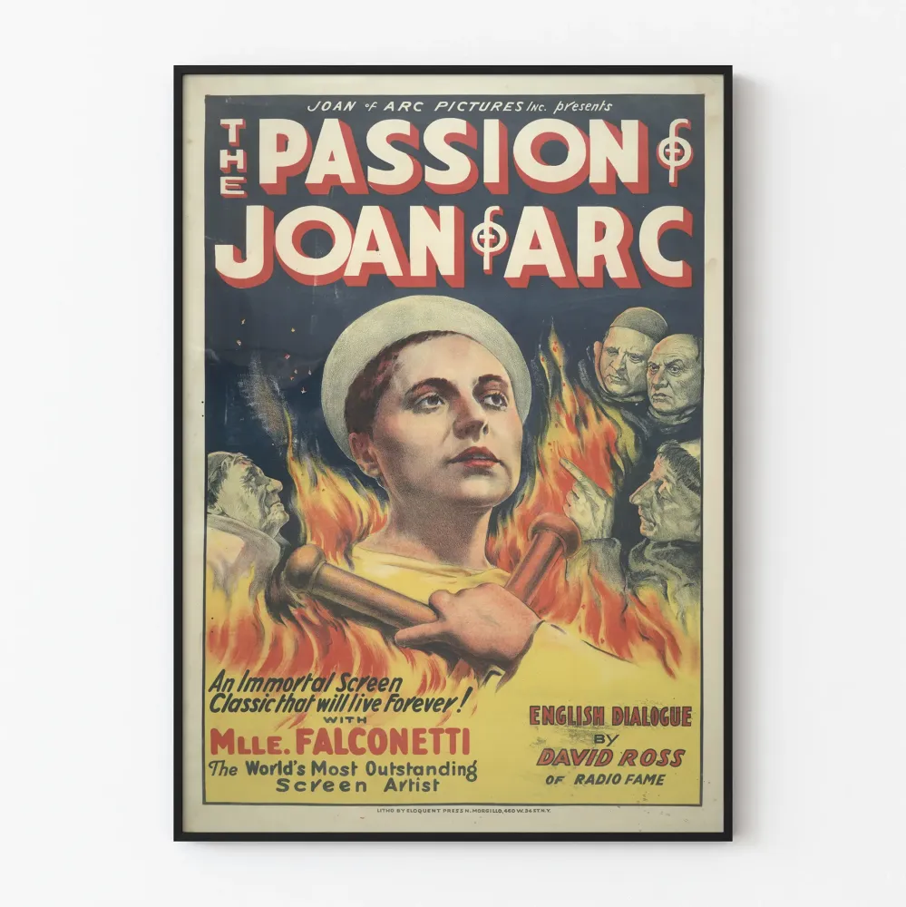 Vintagejuliste Passion Joan Arc seinäkoriste