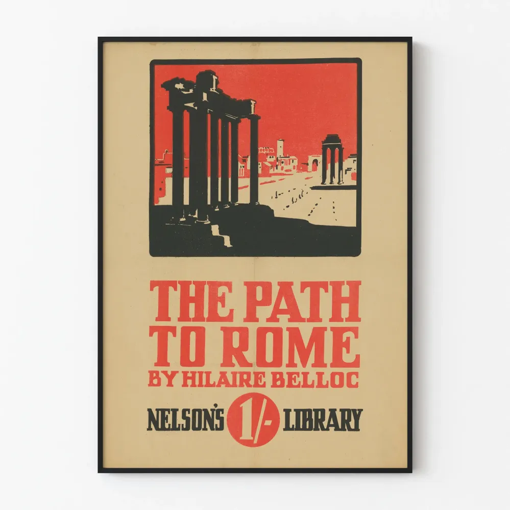 Vintagejuliste Path to Rome, tekijä Hilaire Belloc