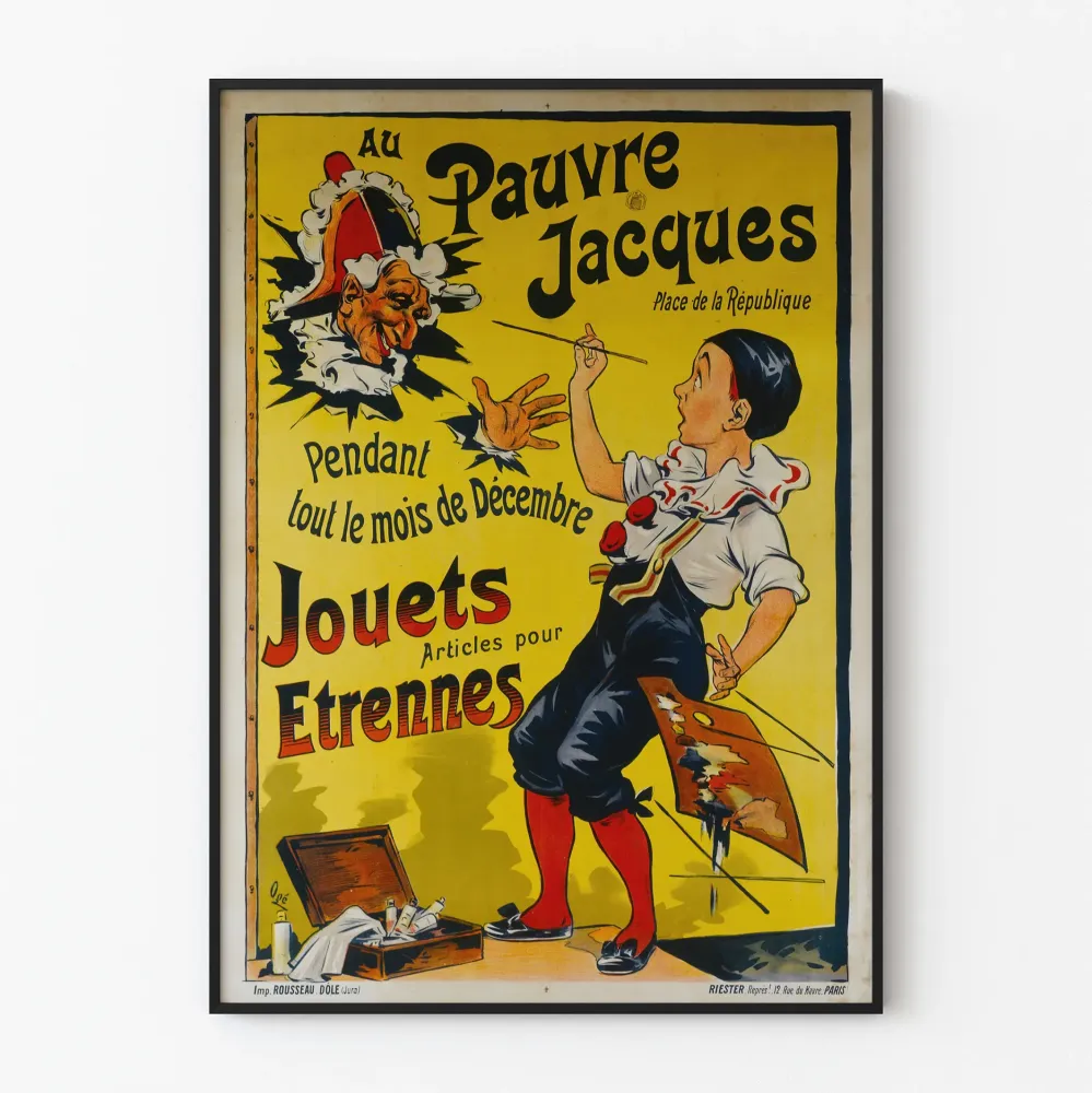 Vintagejuliste Au Pauvre Jacques - Lelut ja joululahjat joulukuulle