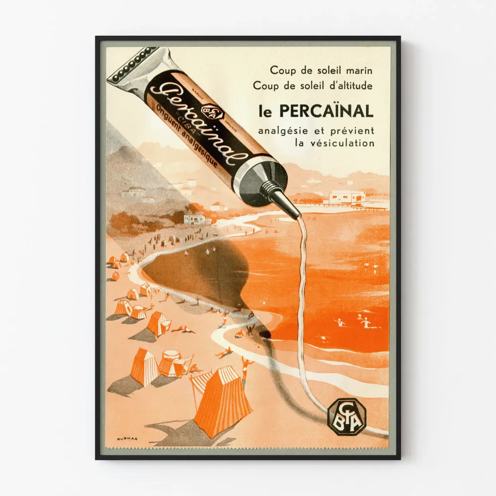 Vintagejuliste le PERCAÏNAL - Retro terveysseinäsuunnittelu