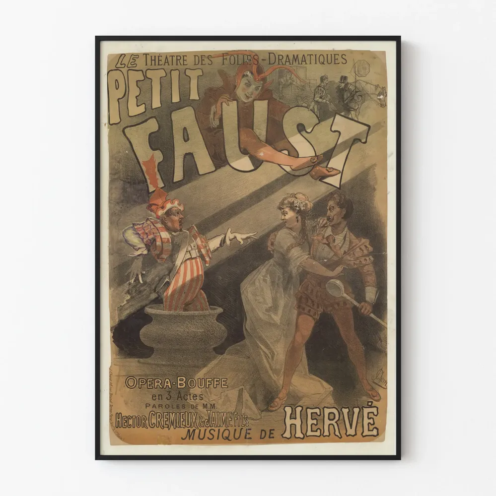 Vintagejuliste Le Petit Faust - Folies-Dramatiques -teatteri