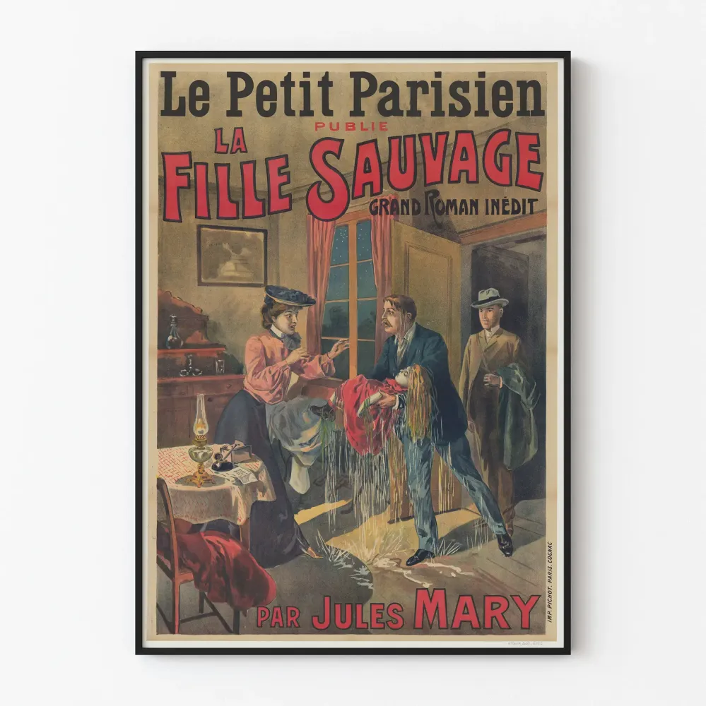 Vintagejuliste Le Petit Parisien La Fille Sauvage Jules Maryn teoksesta