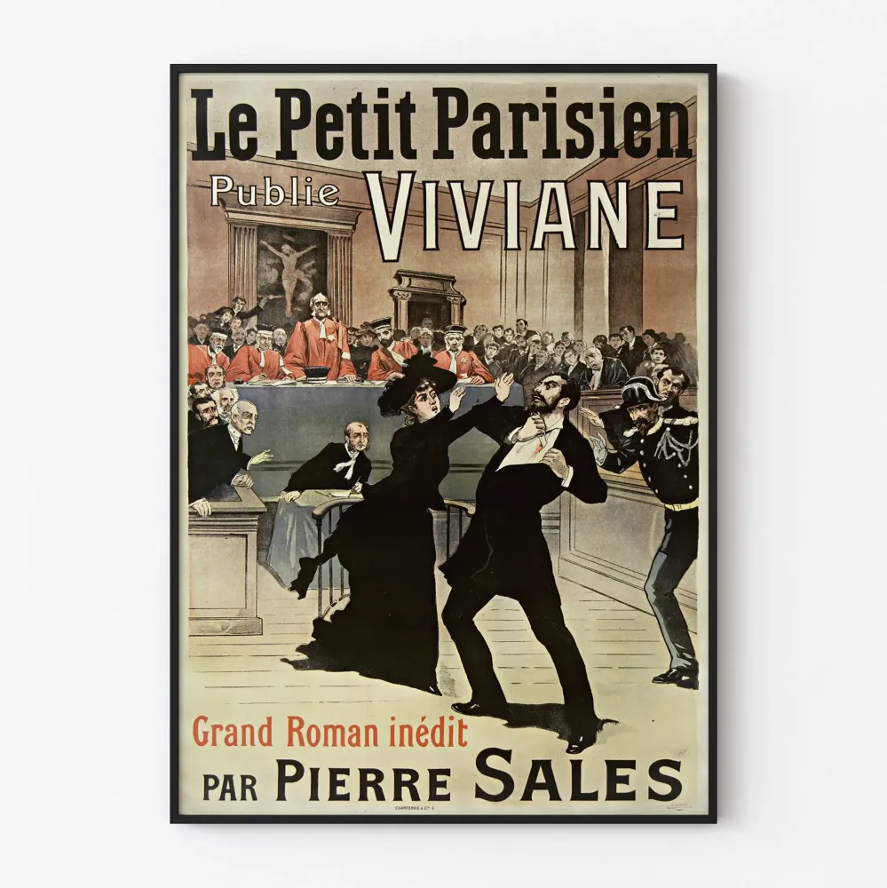 Vintagejuliste Le Petit Parisien Viviane - Suuri julkaisematon romaani Pierre Salesilta