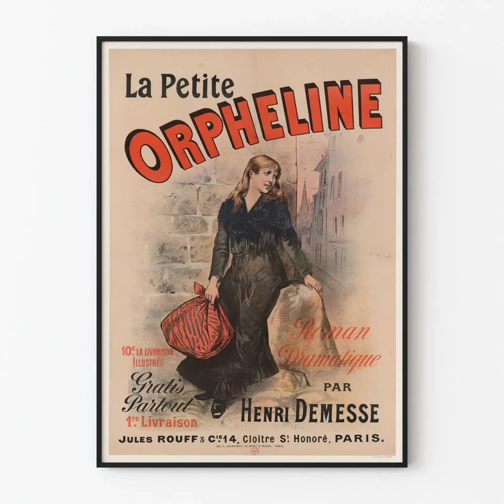 Vintagejuliste La Petite Orpheline - Dramaattinen seinäkoristelu