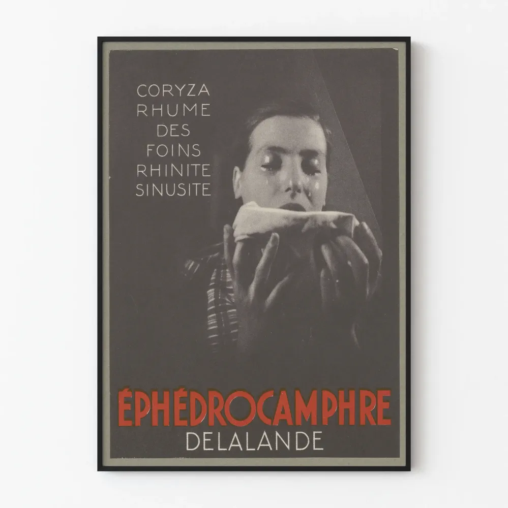 Vintagejuliste Éphédrokamfer Delalande kylmään ja poskiontelotulehdukseen