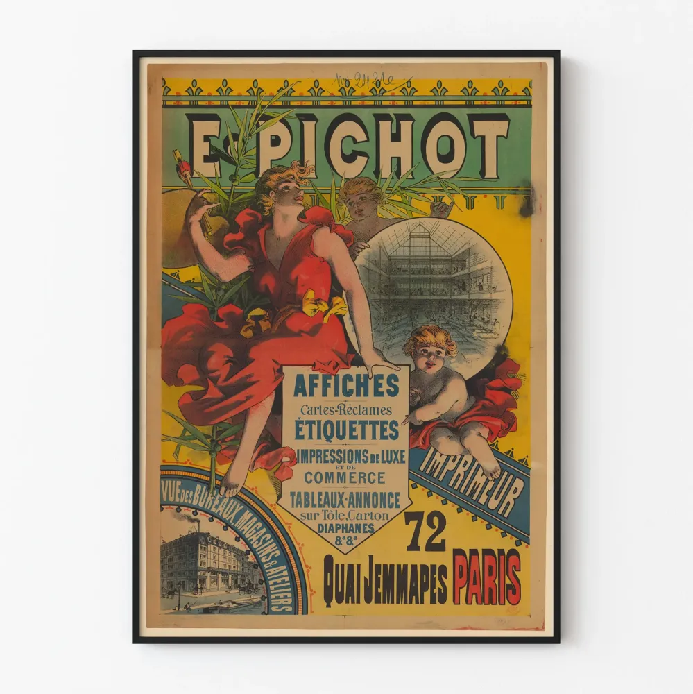 Vintagejuliste E. Pichot - Tuloste ja mainonta Pariisissa
