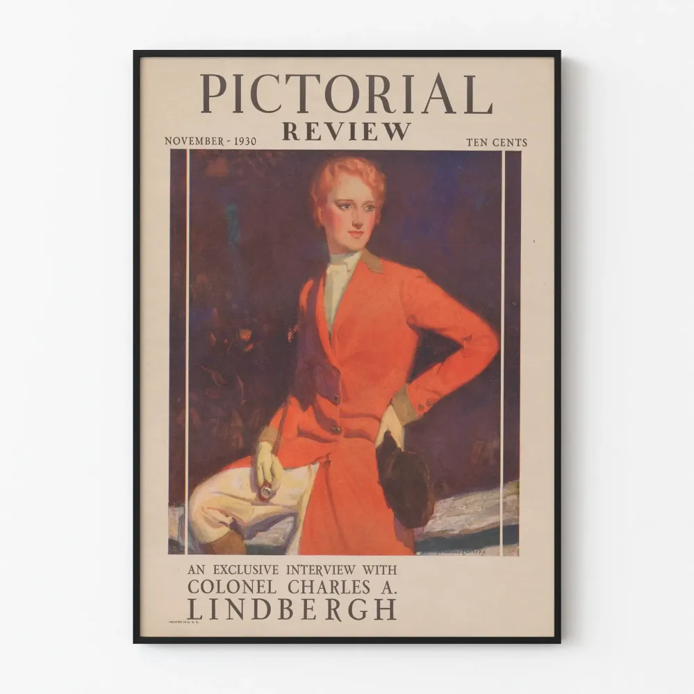 Vintagejuliste Pictorial Review - Eksklusiivinen haastattelu eversti Charles . Lindberghiltä 1930