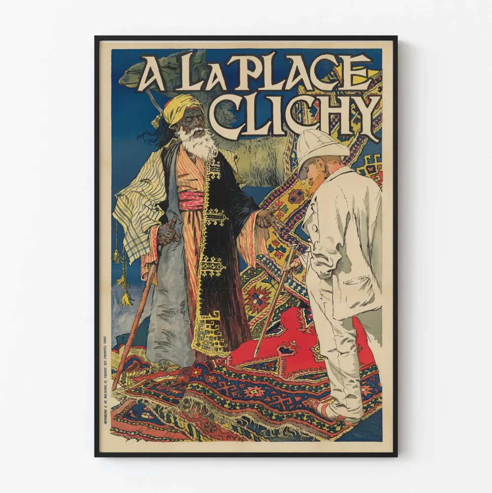 Vintagejuliste la Place Clichy – Ranskalaiset ja itämaiset matot