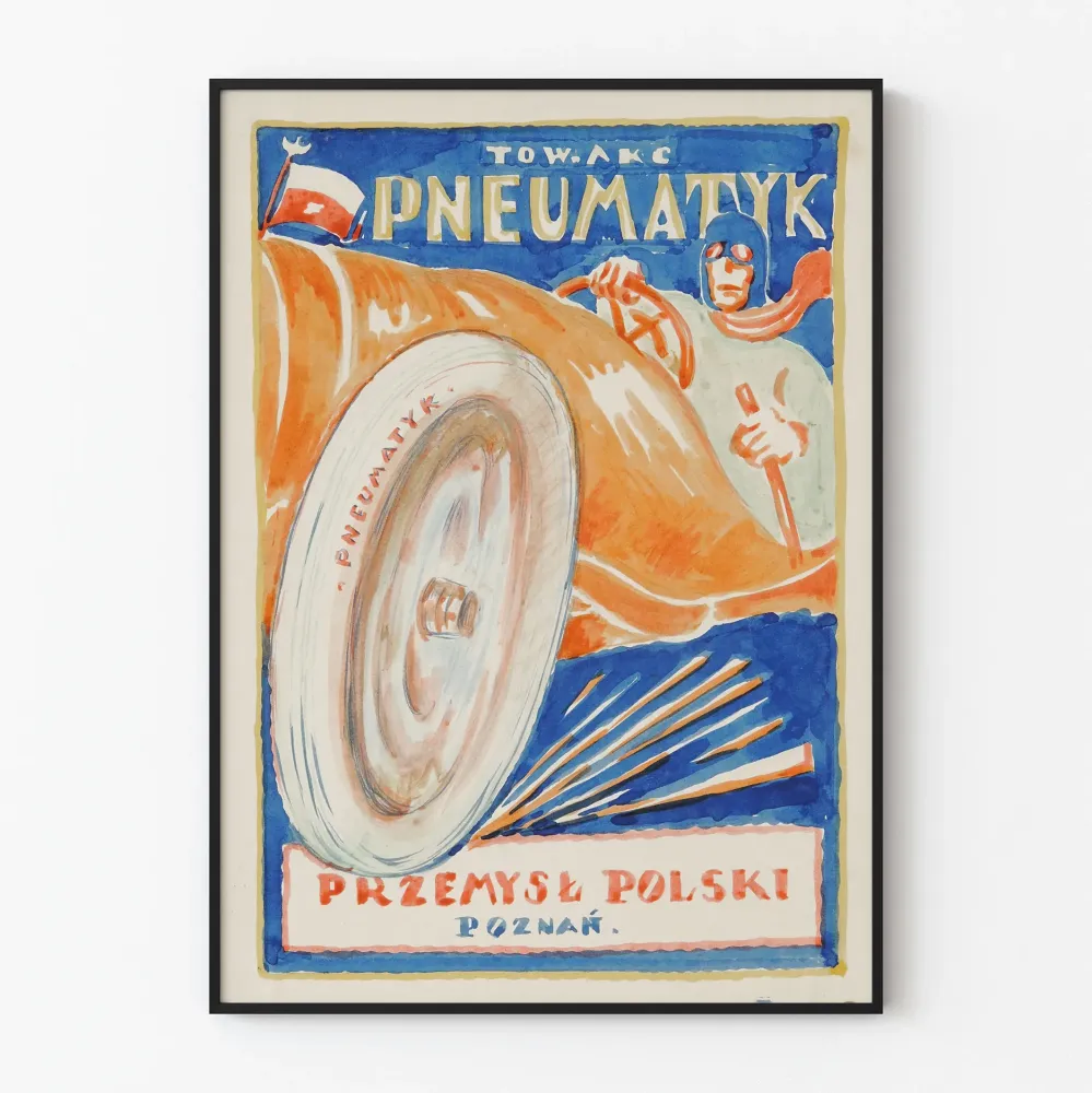 Vintagejuliste PneumatyK teollisuuspuolalainen Poznań