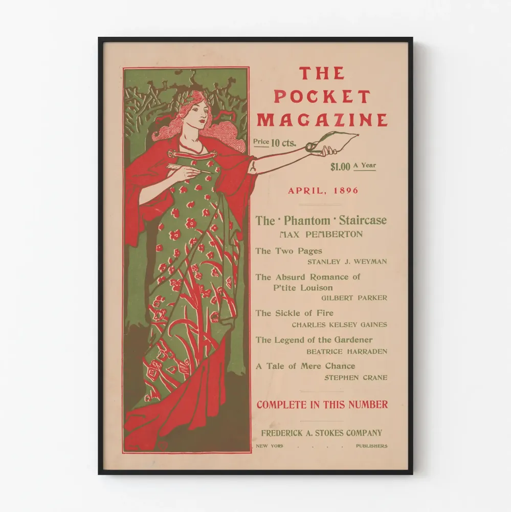 Vintagejuliste Pocket Magazine huhtikuu 1896 - Retroseinäkkeistys